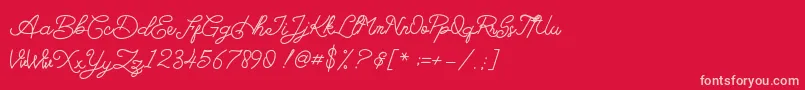 Barlingtton-Schriftart – Rosa Schriften auf rotem Hintergrund