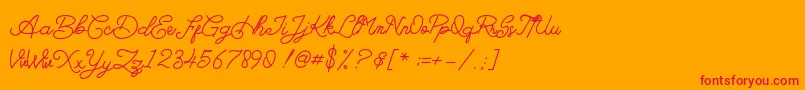 fuente Barlingtton – Fuentes Rojas Sobre Fondo Naranja