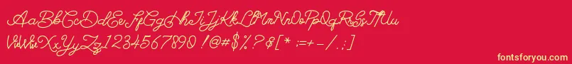 Barlingtton Font – Yellow Fonts on Red Background