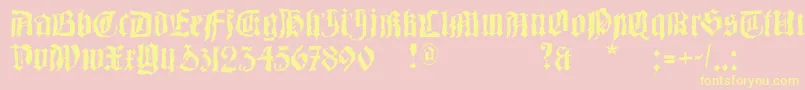 Barlos Random Font – Yellow Fonts on Pink Background