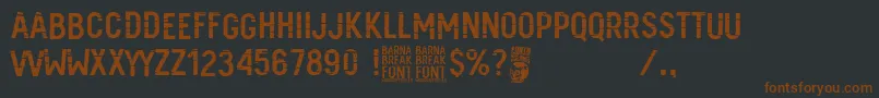 Barna Break-Schriftart – Braune Schriften auf schwarzem Hintergrund