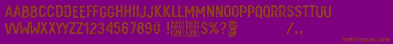 Barna Break Font – Brown Fonts on Purple Background