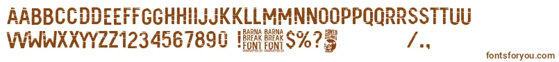 Barna Break-Schriftart – Braune Schriften auf weißem Hintergrund