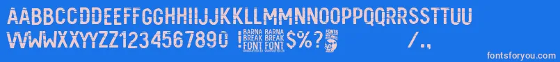 Barna Break Font – Pink Fonts on Blue Background