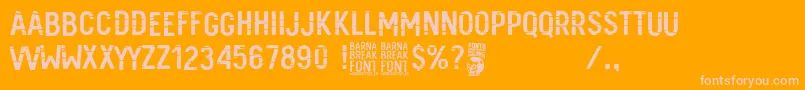 Barna Break Font – Pink Fonts on Orange Background