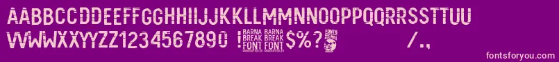 Barna Break Font – Pink Fonts on Purple Background
