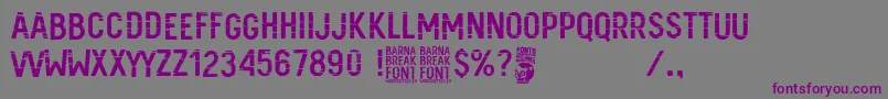 Barna Break-Schriftart – Violette Schriften auf grauem Hintergrund