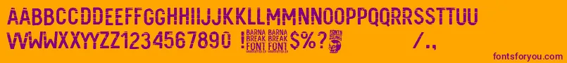Police Barna Break – polices violettes sur fond orange