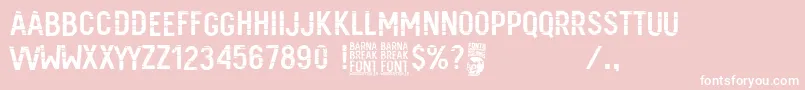 Barna Break-Schriftart – Weiße Schriften auf rosa Hintergrund