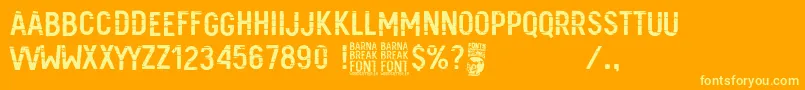 Barna Break-Schriftart – Gelbe Schriften auf orangefarbenem Hintergrund