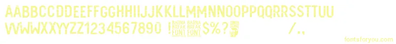 Barna Break Font – Yellow Fonts on White Background