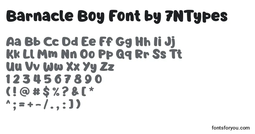 A fonte Barnacle Boy Font by 7NTypes – alfabeto, números, caracteres especiais