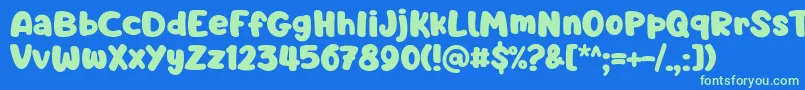 フォントBarnacle Boy Font by 7NTypes – 青い背景に緑のフォント