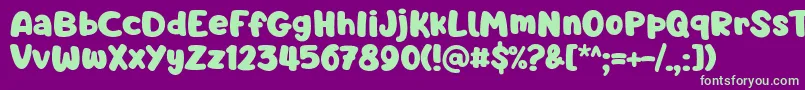 フォントBarnacle Boy Font by 7NTypes – 紫の背景に緑のフォント