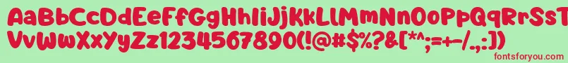 Barnacle Boy Font by 7NTypes-fontti – punaiset fontit vihreällä taustalla