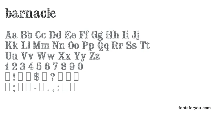 Schriftart Barnacle (120741) – Alphabet, Zahlen, spezielle Symbole