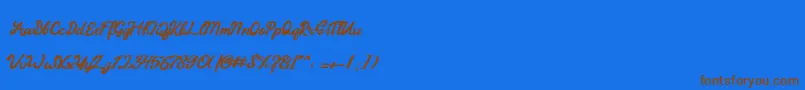 Barney Font – Brown Fonts on Blue Background