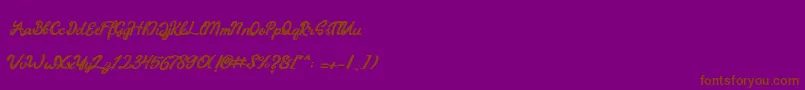 Barney-Schriftart – Braune Schriften auf violettem Hintergrund