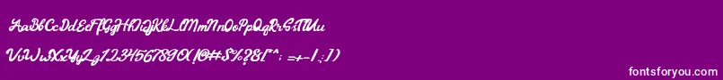 フォントBarney – 紫の背景に白い文字