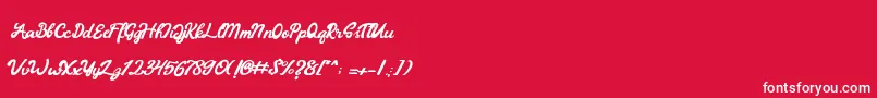 Barney Font – White Fonts on Red Background