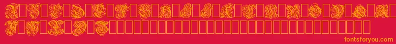 barock1 Font – Orange Fonts on Red Background