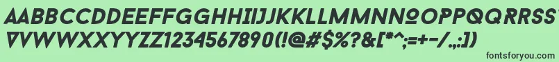 フォントBaron Neue Black Italic – 緑の背景に黒い文字