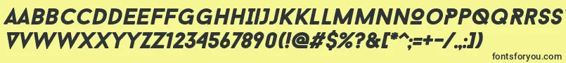 Fonte Baron Neue Black Italic – fontes pretas em um fundo amarelo