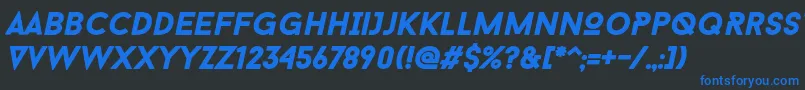 Baron Neue Black Italic Font – Blue Fonts on Black Background