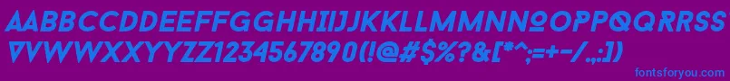 Шрифт Baron Neue Black Italic – синие шрифты на фиолетовом фоне