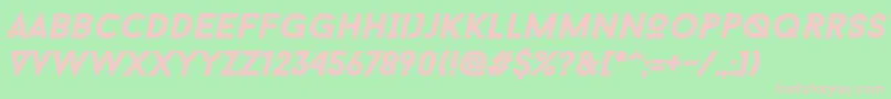 フォントBaron Neue Black Italic – 緑の背景にピンクのフォント