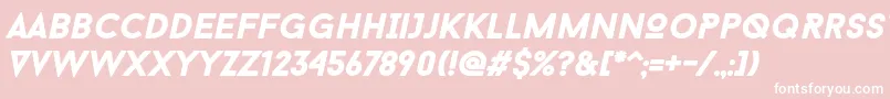Baron Neue Black Italic-fontti – valkoiset fontit vaaleanpunaisella taustalla
