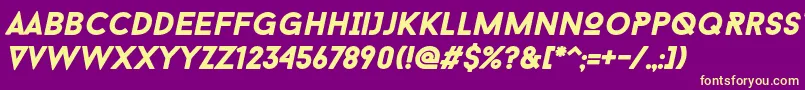 Baron Neue Black Italic-fontti – keltaiset fontit violetilla taustalla