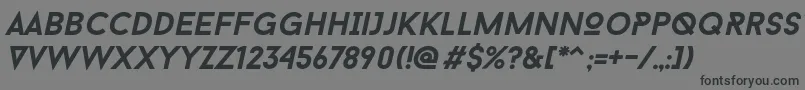 フォントBaron Neue Bold Italic – 黒い文字の灰色の背景
