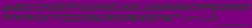 フォントBaron Neue Bold Italic – 紫の背景に黒い文字