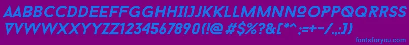 Police Baron Neue Bold Italic – polices bleues sur fond violet