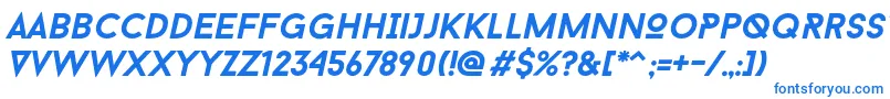 Baron Neue Bold Italic-Schriftart – Blaue Schriften auf weißem Hintergrund