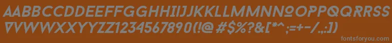 Шрифт Baron Neue Bold Italic – серые шрифты на коричневом фоне