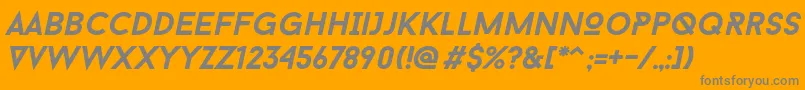 Baron Neue Bold Italic-Schriftart – Graue Schriften auf orangefarbenem Hintergrund