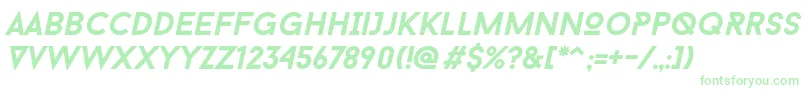 Fonte Baron Neue Bold Italic – fontes verdes em um fundo branco