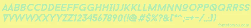 Baron Neue Bold Italic Font – Green Fonts on Yellow Background