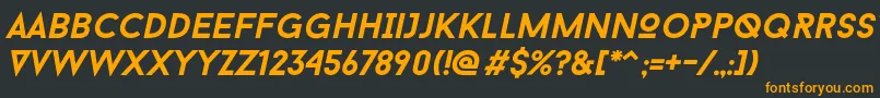 Шрифт Baron Neue Bold Italic – оранжевые шрифты на чёрном фоне