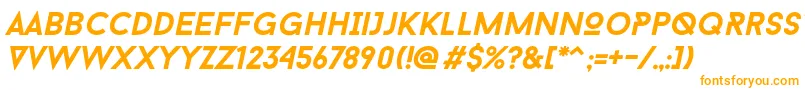 Czcionka Baron Neue Bold Italic – pomarańczowe czcionki na białym tle