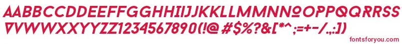 Шрифт Baron Neue Bold Italic – красные шрифты на белом фоне