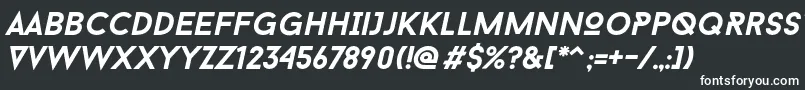 Baron Neue Bold Italic Font – White Fonts on Black Background