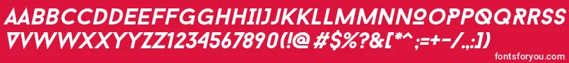 フォントBaron Neue Bold Italic – 赤い背景に白い文字