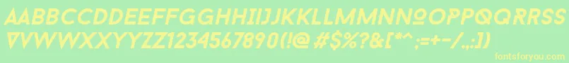 Baron Neue Bold Italic Font – Yellow Fonts on Green Background