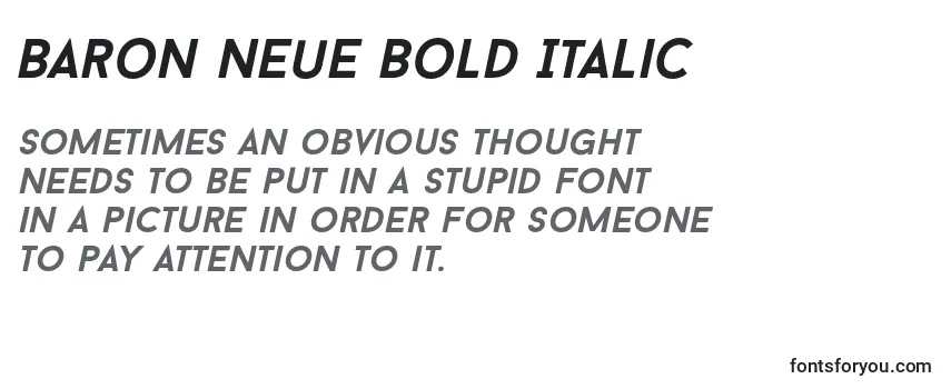Przegląd czcionki Baron Neue Bold Italic