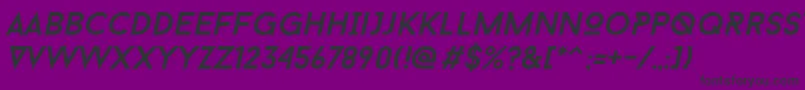 Baron Neue Italic-fontti – mustat fontit violetilla taustalla