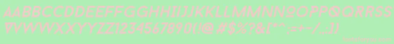 Baron Neue Italic-fontti – vaaleanpunaiset fontit vihreällä taustalla