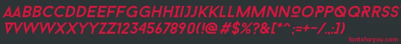 Baron Neue Italic Font – Red Fonts on Black Background